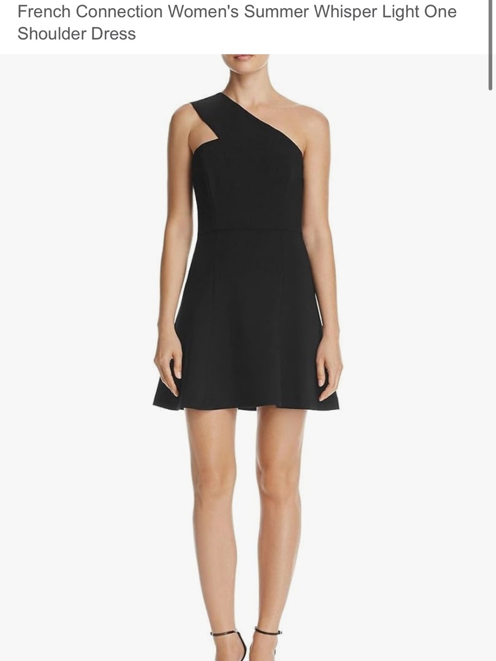 French Connection One-Shoulder Black Summer Whisper Dress